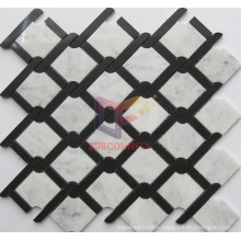 Black and White Mixed Marble Mosaic Tile (CFS1142)